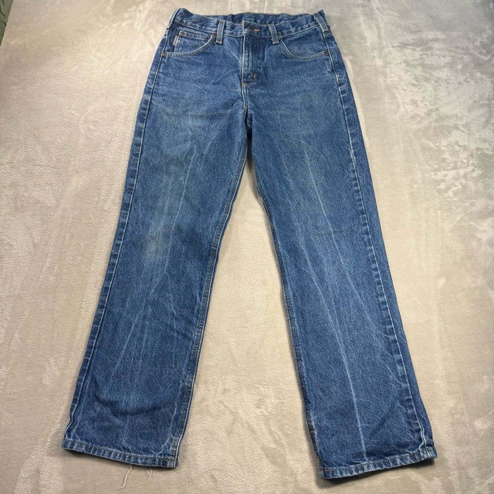 Carhartt B280 PRW Traditional Fit Blue Denim Work Jeans Men's Sz 30x30